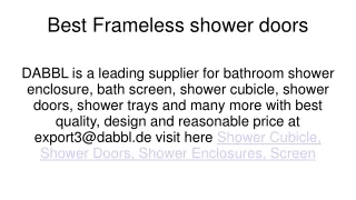 Best Frameless Shower door