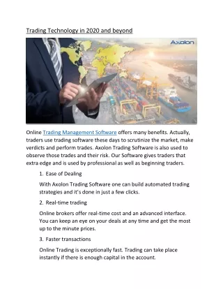 trading technology in 2020 and beyond