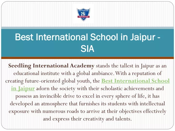 best international school in jaipur sia