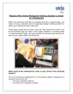 Reasons Why Online Restaurant Ordering System is critical for a Restaurant - slide 1