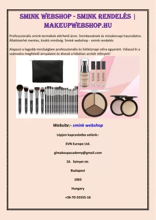 Smink webshop - Smink rendelés | Makeupwebshop.hu