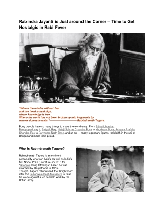 rabindra jayanti is just around the corner time