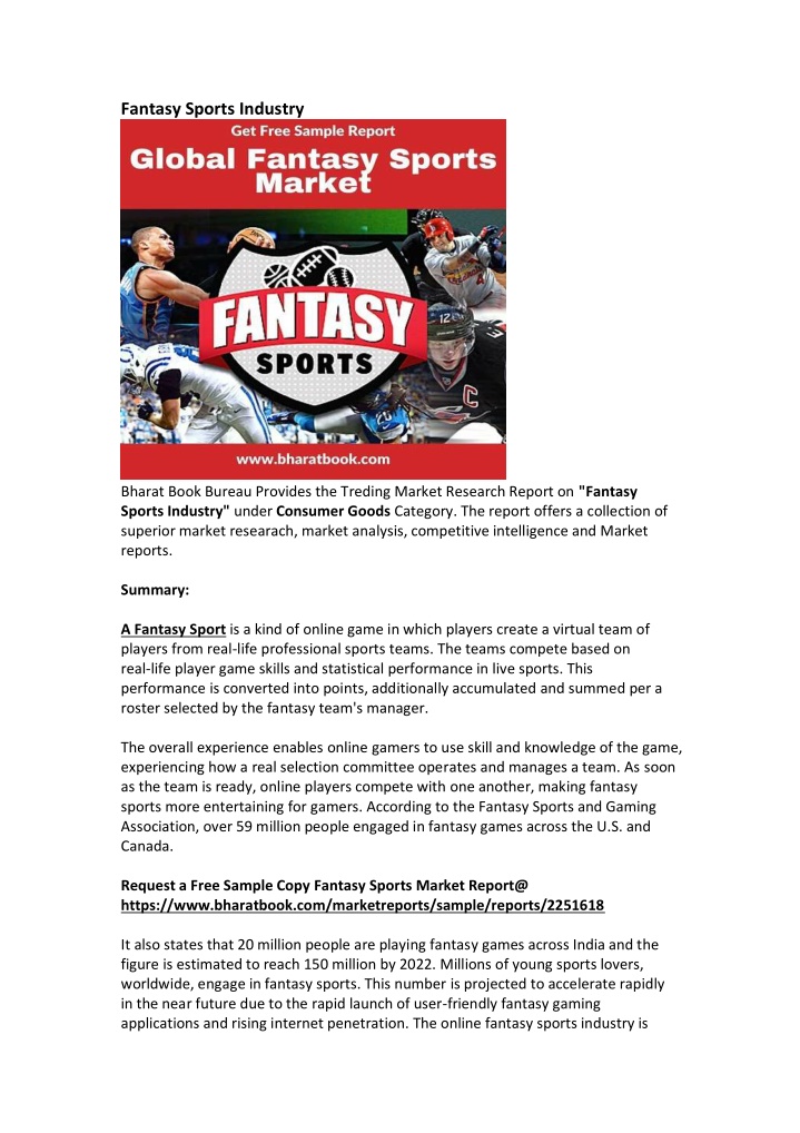 fantasy sports industry