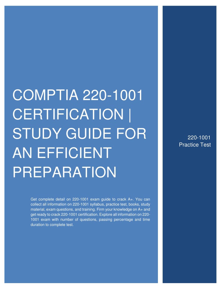 comptia 220 1001 certification study guide