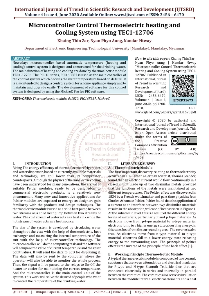 international journal of trend in scientific