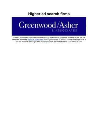 higher ed search firms