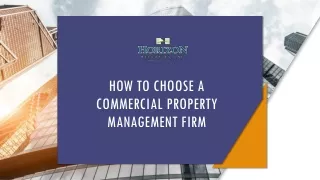 How to Choose the Right Commercial Property Management Company