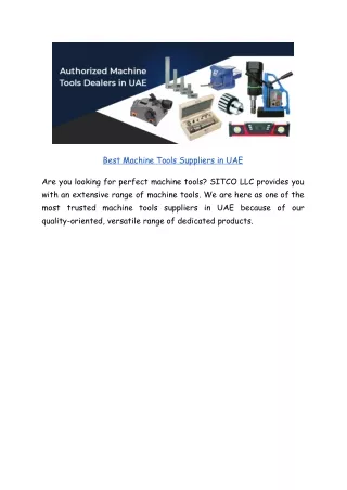 best machine tools suppliers