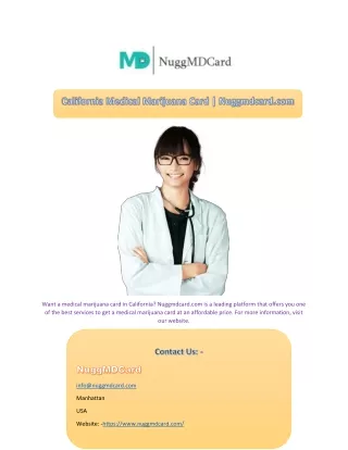 California Medical Marijuana Card | Nuggmdcard.com