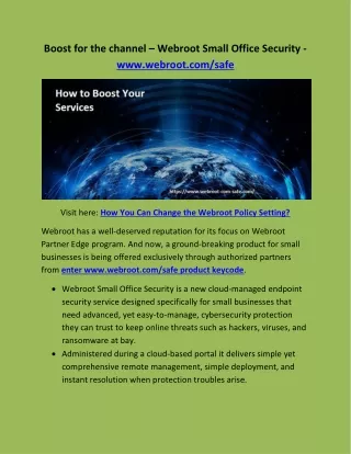 boost for the channel webroot small office