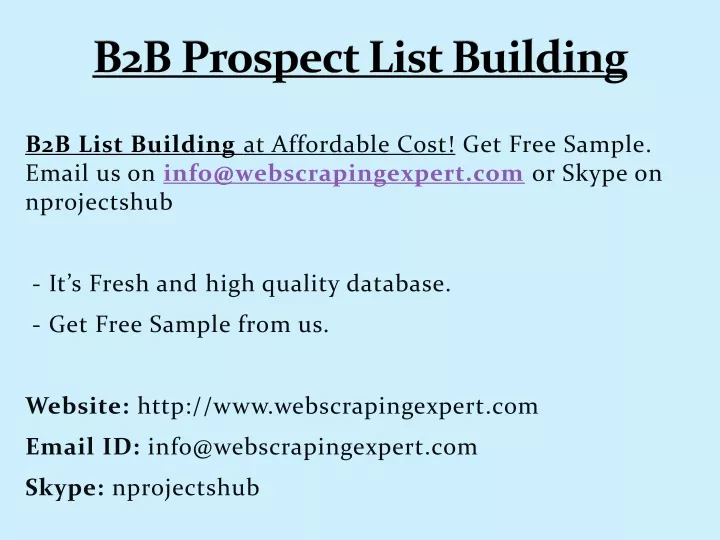 b2b prospect list building