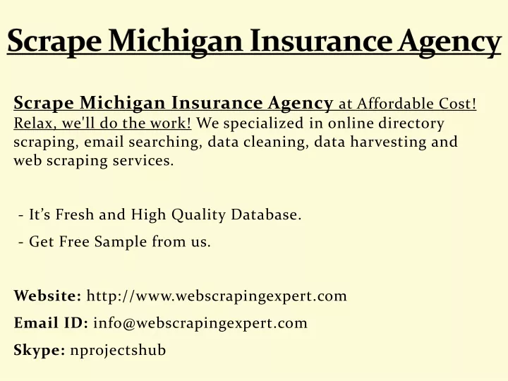 scrape michigan insurance agency