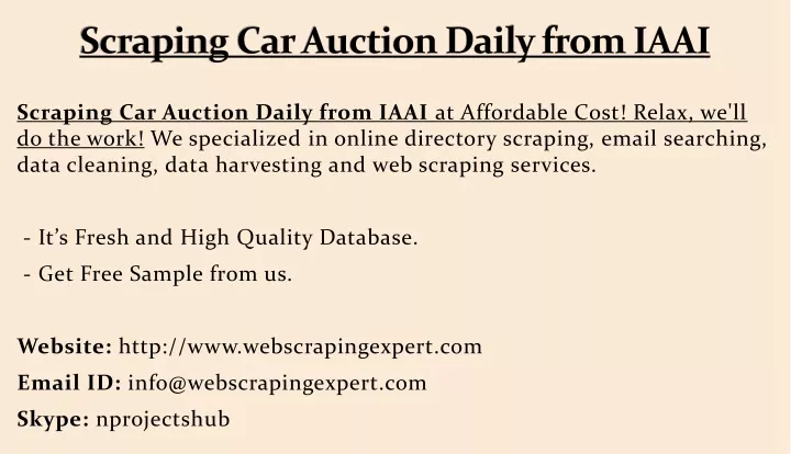 scraping car auction daily from iaai