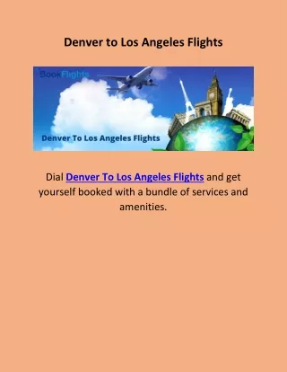 denver to los angeles flights