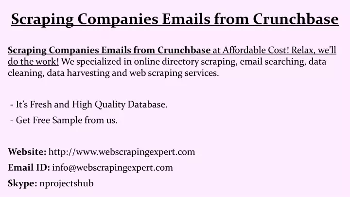 scraping companies emails from crunchbase