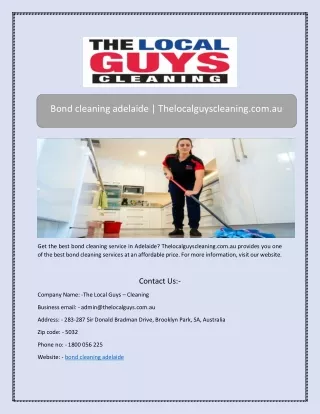 Bond cleaning adelaide | Thelocalguyscleaning.com.au