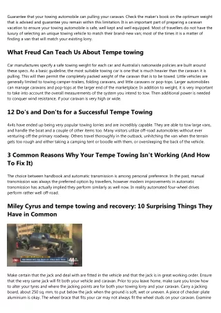 8 Effective Tempe Towing Elevator Pitches