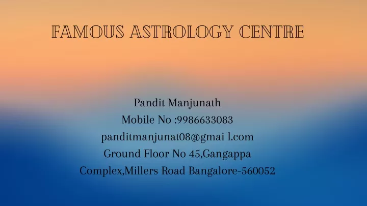 famous astrology centre