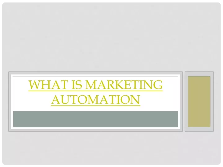 what is marketing automation