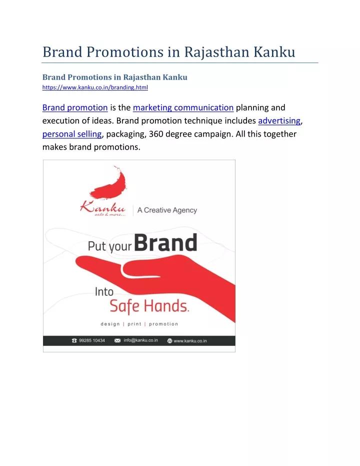 brand promotions in rajasthan kanku