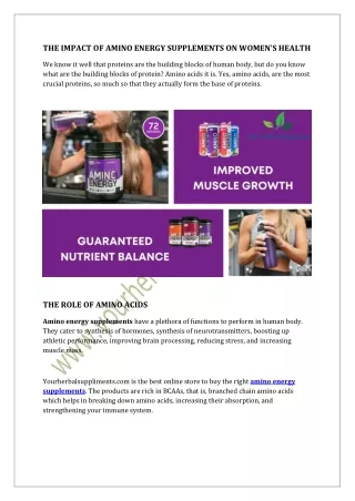 the impact of amino energy supplements on women