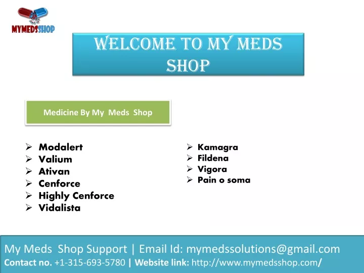 welcome to my meds shop