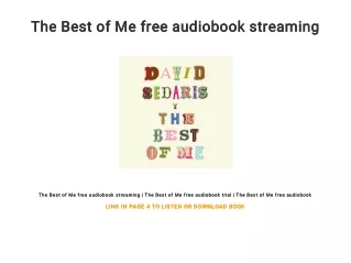 The Best of Me free audiobook streaming