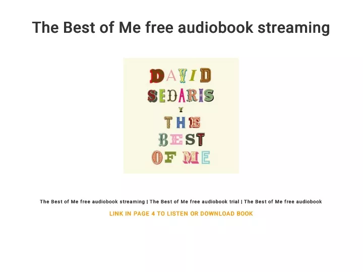 the best of me free audiobook streaming the best