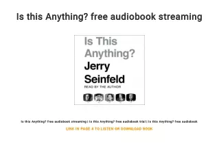 Is this Anything? free audiobook streaming