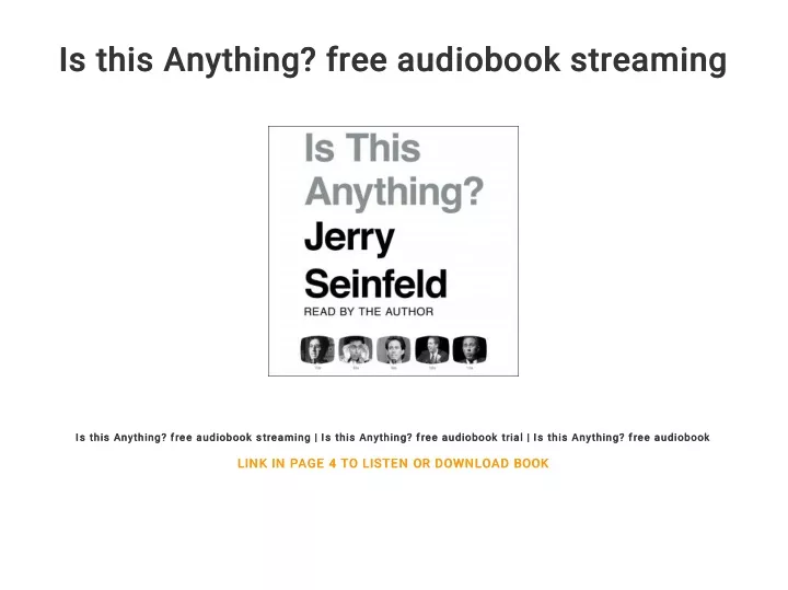 is this anything free audiobook streaming is this