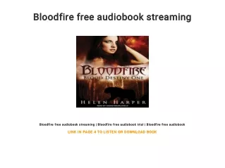Bloodfire free audiobook streaming