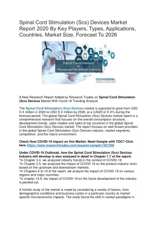 spinal cord stimulation scs devices market report