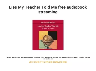 Lies My Teacher Told Me free audiobook streaming