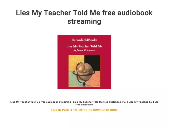 lies my teacher told me free audiobook lies