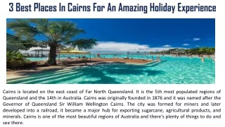 3 Best Places In Cairns For An Amazing Holiday Experience