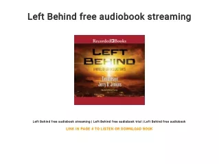 Left Behind free audiobook streaming