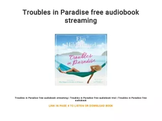 Troubles in Paradise free audiobook streaming