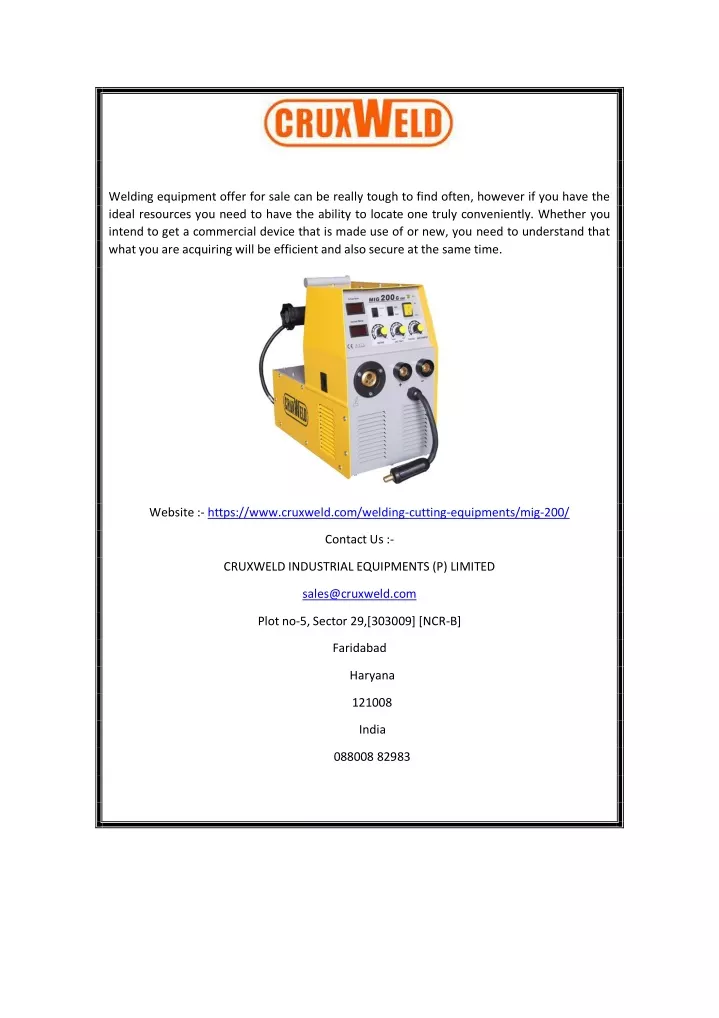 welding equipment offer for sale can be really