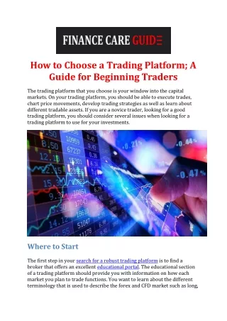How to Choose a Trading Platform; A Guide for Beginning Traders