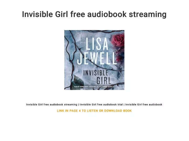 invisible girl free audiobook streaming invisible