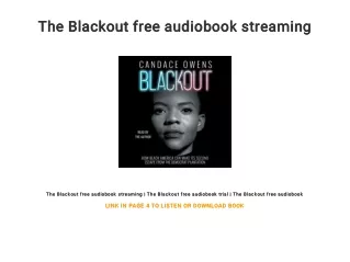 The Blackout free audiobook streaming