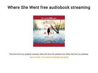 Where She Went free audiobook streaming