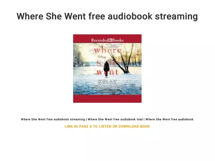 where she went free audiobook streaming where