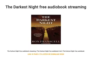 The Darkest Night free audiobook streaming