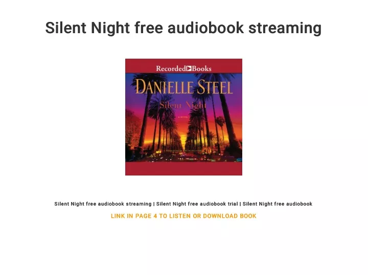 silent night free audiobook streaming silent