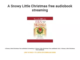 A Snowy Little Christmas free audiobook streaming