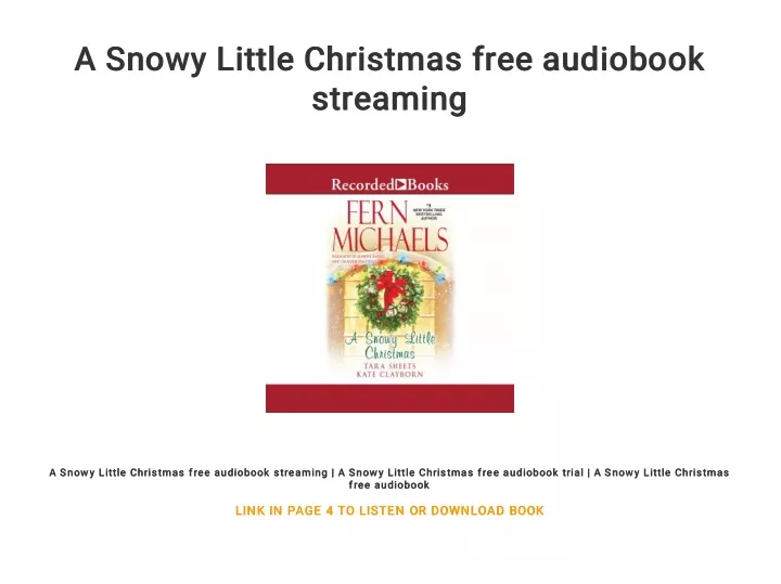 a snowy little christmas free audiobook a snowy