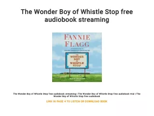 The Wonder Boy of Whistle Stop free audiobook streaming