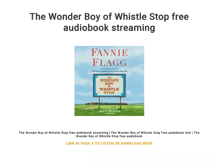 the wonder boy of whistle stop free the wonder