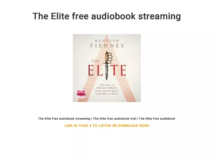 the elite free audiobook streaming the elite free